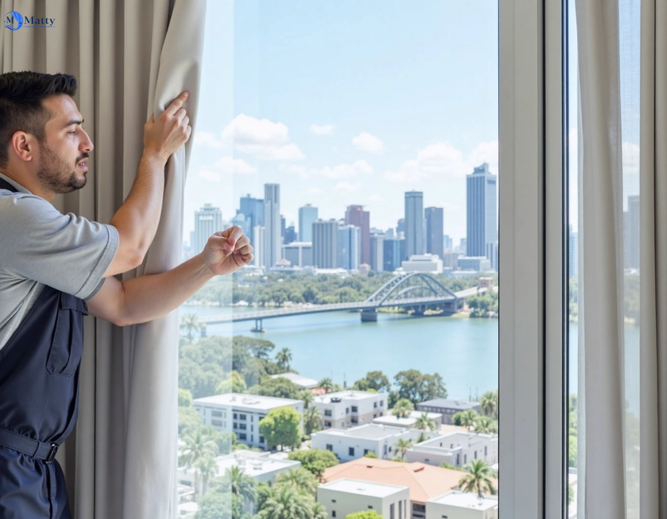 Professional curtain steam cleaning service heathwood QLD by Matty Curtain Cleaning